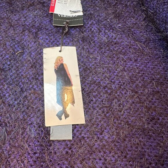 Vertigo Plaid Fuzzy Cardigan Womens Open Front Tweed Wrap Cape Boho Fringe Trim - Picture 12 of 16